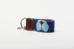 Gemini Needlepoint keychain