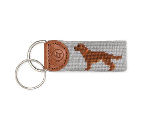 Chocolate Lab Needlepoint Keychain