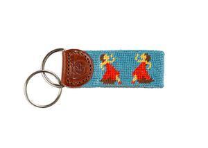 Dancing Ladies Needlepoint Keychain