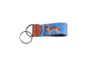 German Shepherd Needlepoint Keychain