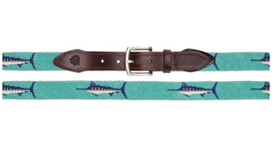 Sailfish Needlepoint Belt (Mint)