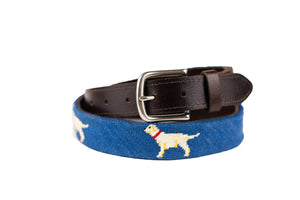 Yellow Lab Needlepoint Belt