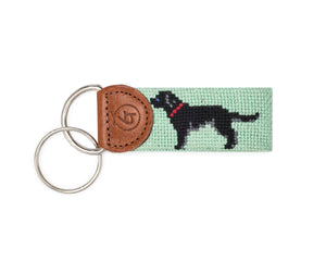 Black Lab Needlepoint Keychain