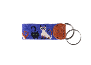 Cat Lovers Needlepoint Keychain