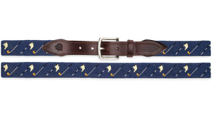 Golf Bags Needlepoint Belt (Navy)